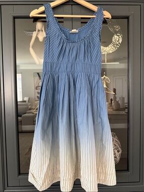 Converse Blue to Cream Ombre Striped Sundress